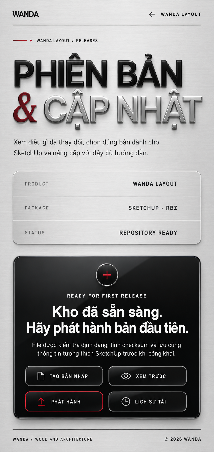 Phiên bản và cập nhật WANDA Layout